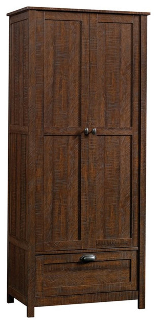 Pemberly Row 72" Traditional Engineered Wood Cabinet In Walnut ... throughout Understanding the craftsmanship behind Pemberly Row engineered wood storage solutions