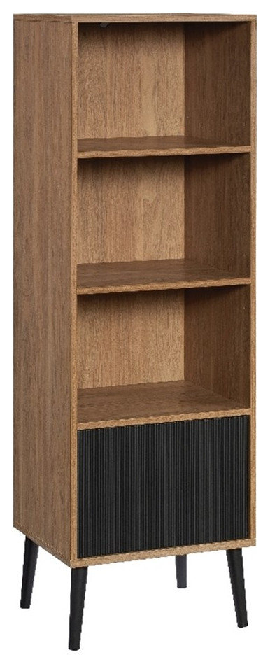 Pemberly Row Engineered Wood/Metal Storage Cabinet In Serene Walnut ... throughout Understanding the craftsmanship behind Pemberly Row engineered wood storage solutions