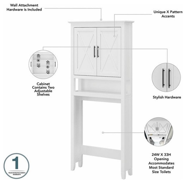 Pemberly Row Over The Toilet Storage Cabinet In White Ash - Engineered ... regarding Exploring the Durability and Aesthetics of Engineered Wood Bathroom Furniture