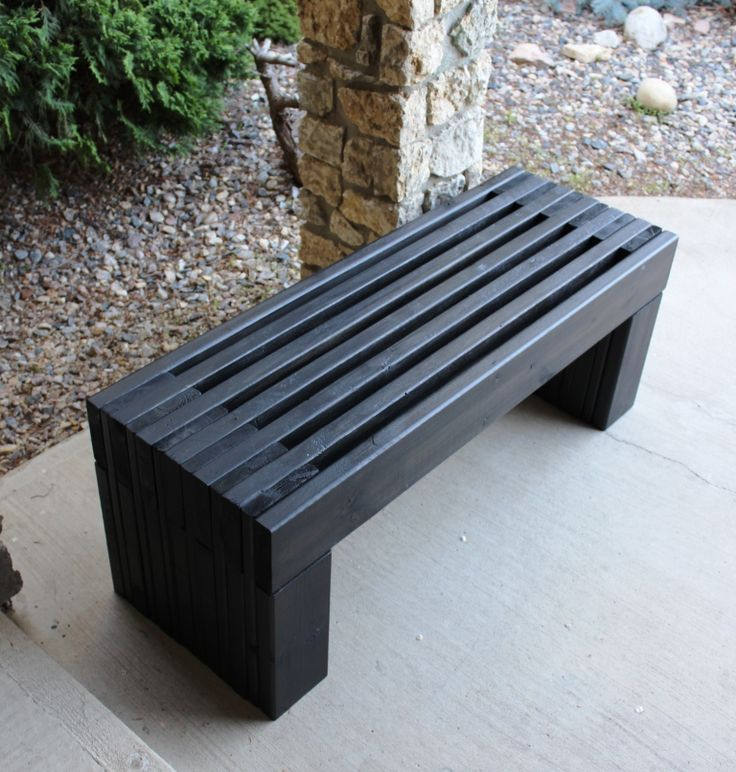 Pin On Garden Benches throughout Aeri Freestanding Ebony Wood Bench