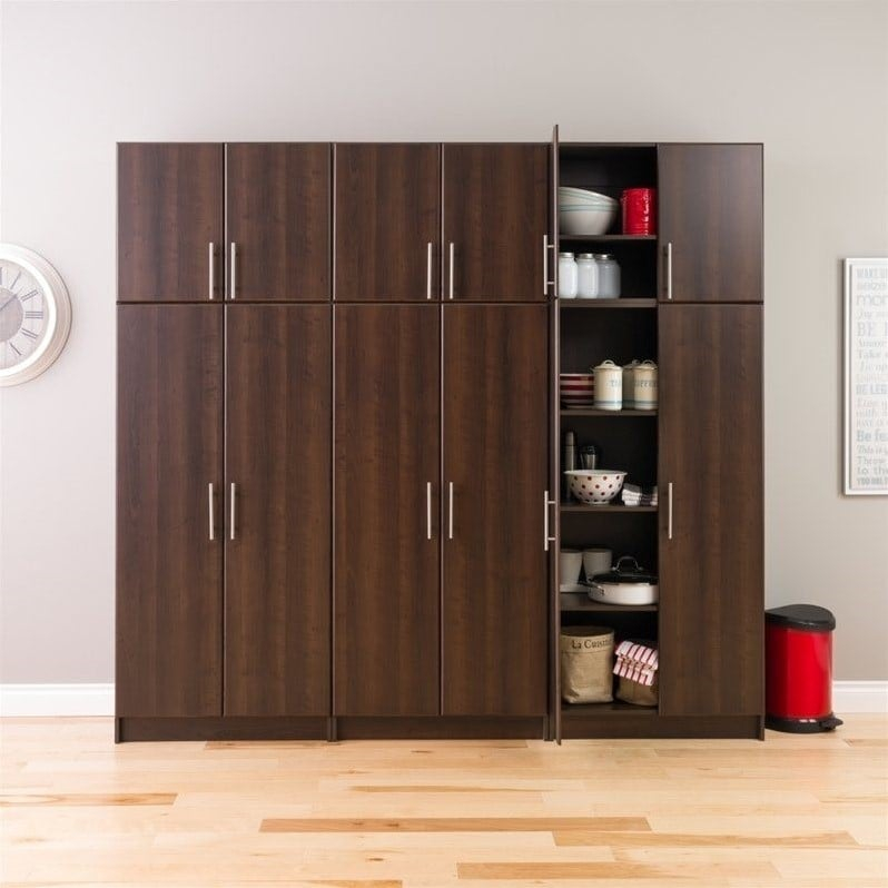 Prepac Elite 32" Stackable Wall Storage Cabinet In Espresso | Cymax ... in 16" Cabinet, Espresso
