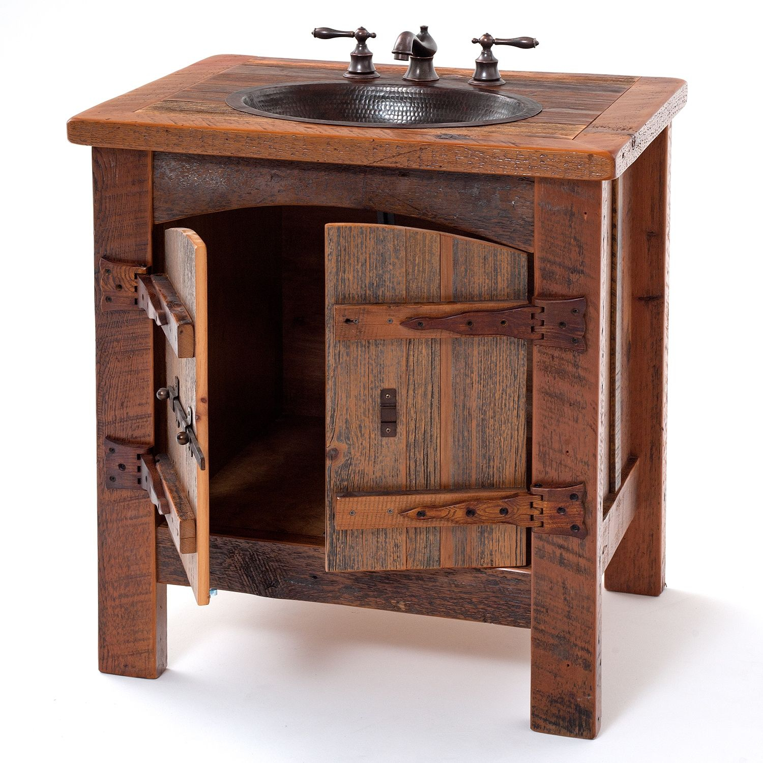 Reclaimed Wood Bathroom Vanity Story Barns pertaining to Wiley Rustic Reclaimed Wood Bathroom Vanity