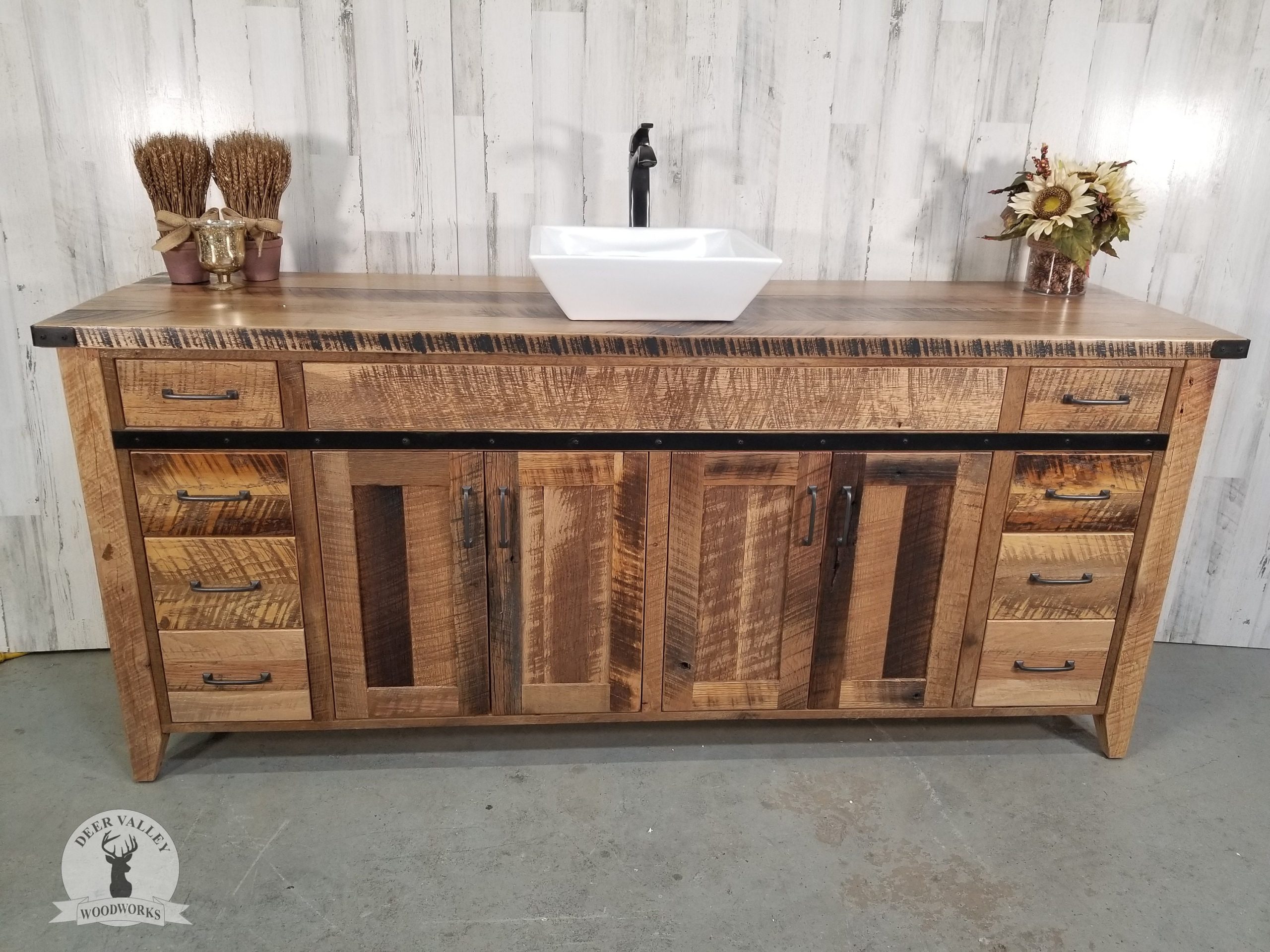 Reclaimed Wood Bathroom Vanity Story Barns with regard to Wiley Rustic Reclaimed Wood Bathroom Vanity