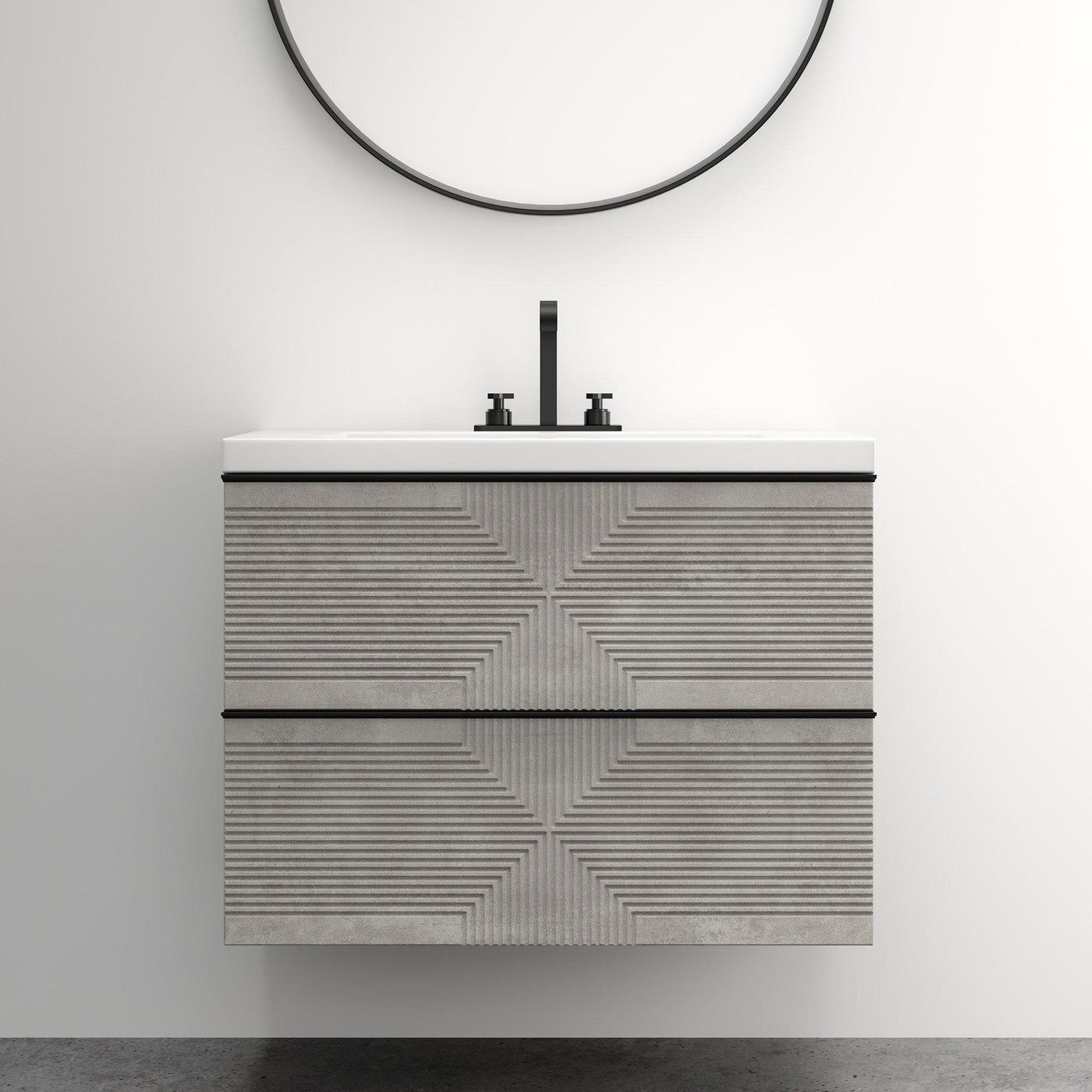 Render 24 Wall Mount Bathroom Vanity – Artofit inside Maximizing Storage While Maintaining Style with Charcoal Vanity Units