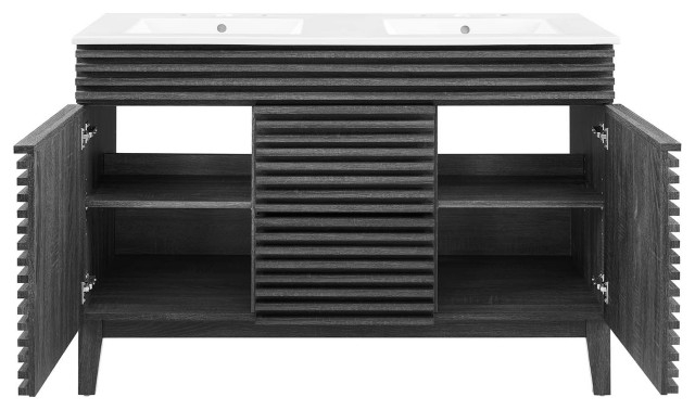 Render 48" Double Sink Bathroom Vanity - Transitional - Bathroom ... regarding Render 48" Double Bathroom Vanity Cabinet, Charcoal