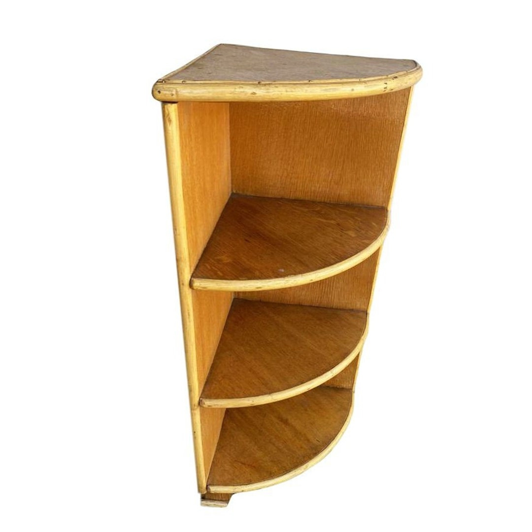 Restored Tropical Koa Wood Corner Shelf W/ Rattan Boarder - Etsy pertaining to The Hidden Power of Corner Spaces in Home Organization