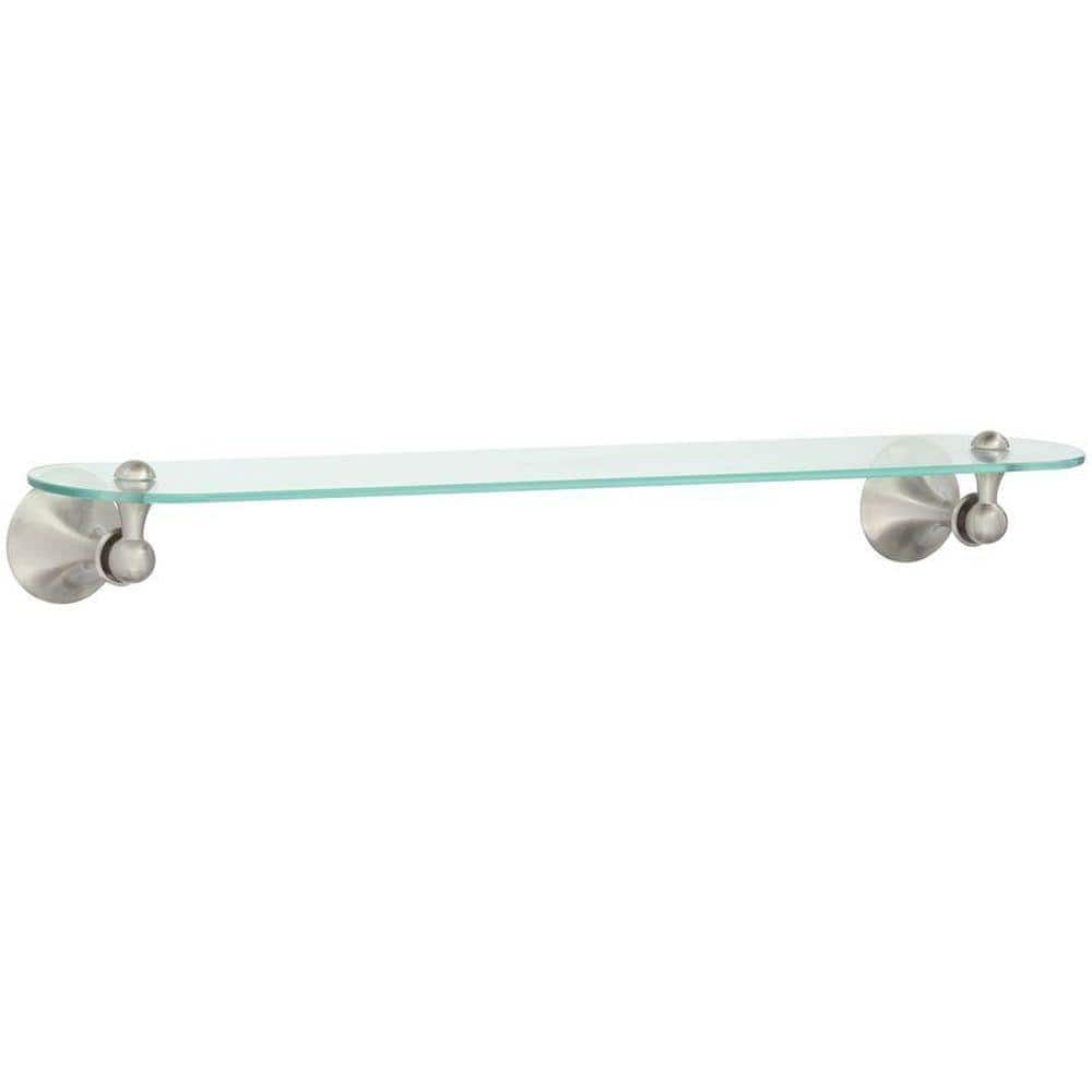 Reviews For Moen Lounge 24 In. W Glass Bath Shelf In Spot Resist ... within Everything You Need to Know About Moen Iso 24 Shelf Assembly and Troubleshooting