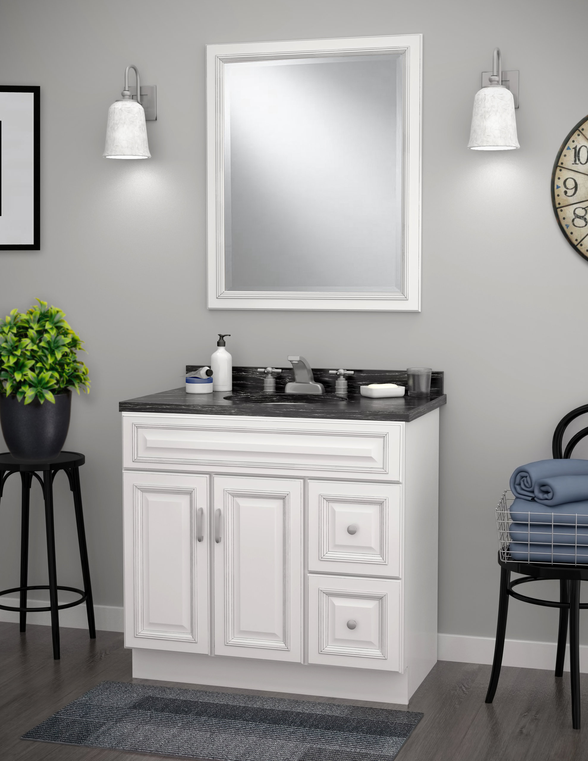 Riley 12" 3 Drawer Bank, 15" - Transitional - Bathroom Vanities And ... throughout Maximizing Your Space with the Riley 15 inch 3 Drawer Bank Design