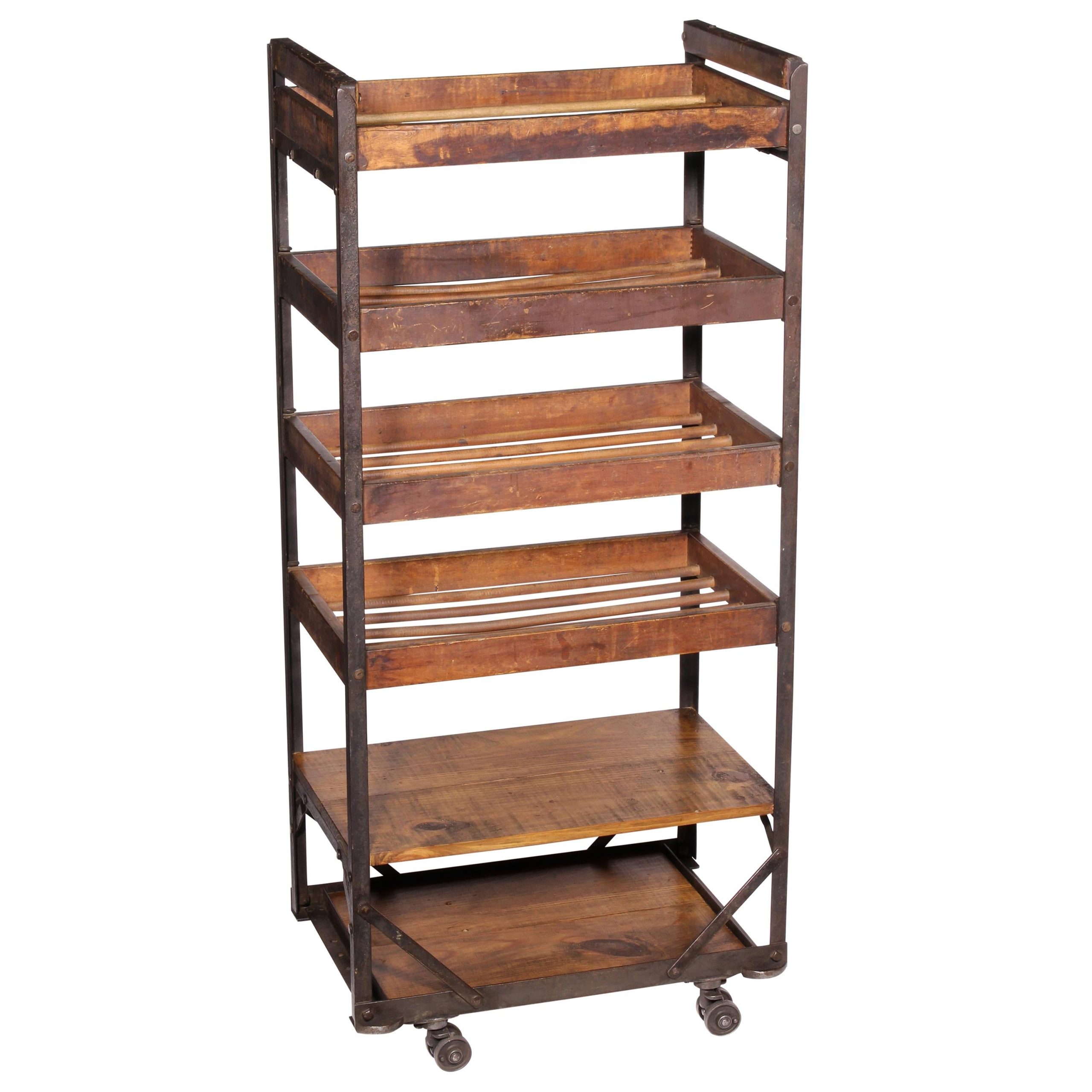 Rolling Storage Rack At 1Stdibs for Rush Street - Urban Industrial Rolling Storage Rack