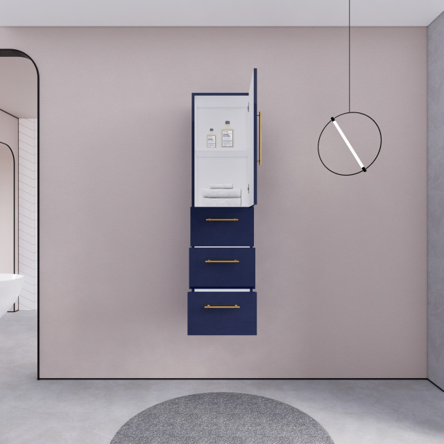 Rosa 16'' Bathroom Linen Side Cabinet - Contemporary - Bathroom ... with regard to Rosa 16'' Bathroom Linen Side Cabinet