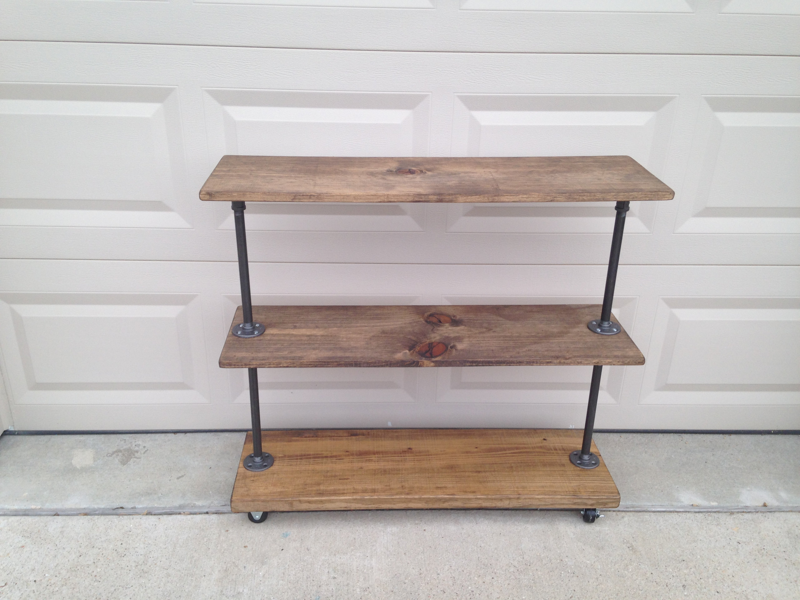 Rush Street - Urban Industrial Rolling Storage Rack With 3 Shelves ... intended for Rush Street - Urban Industrial Rolling Storage Rack
