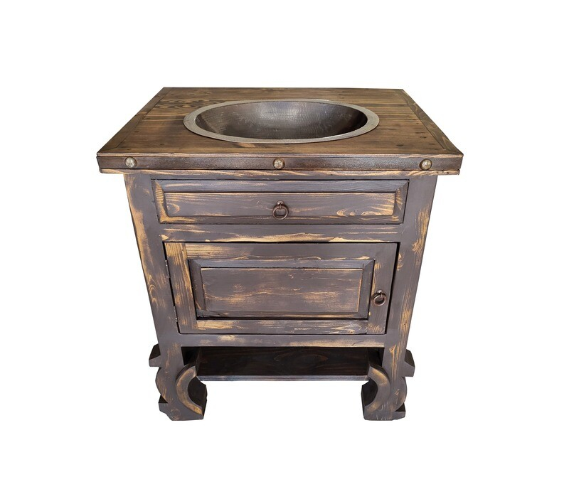 Rustic Bathroom Vanities intended for Delano Rustic Reclaimed Wood Bathroom Vanity Black - Balancing Form and Function