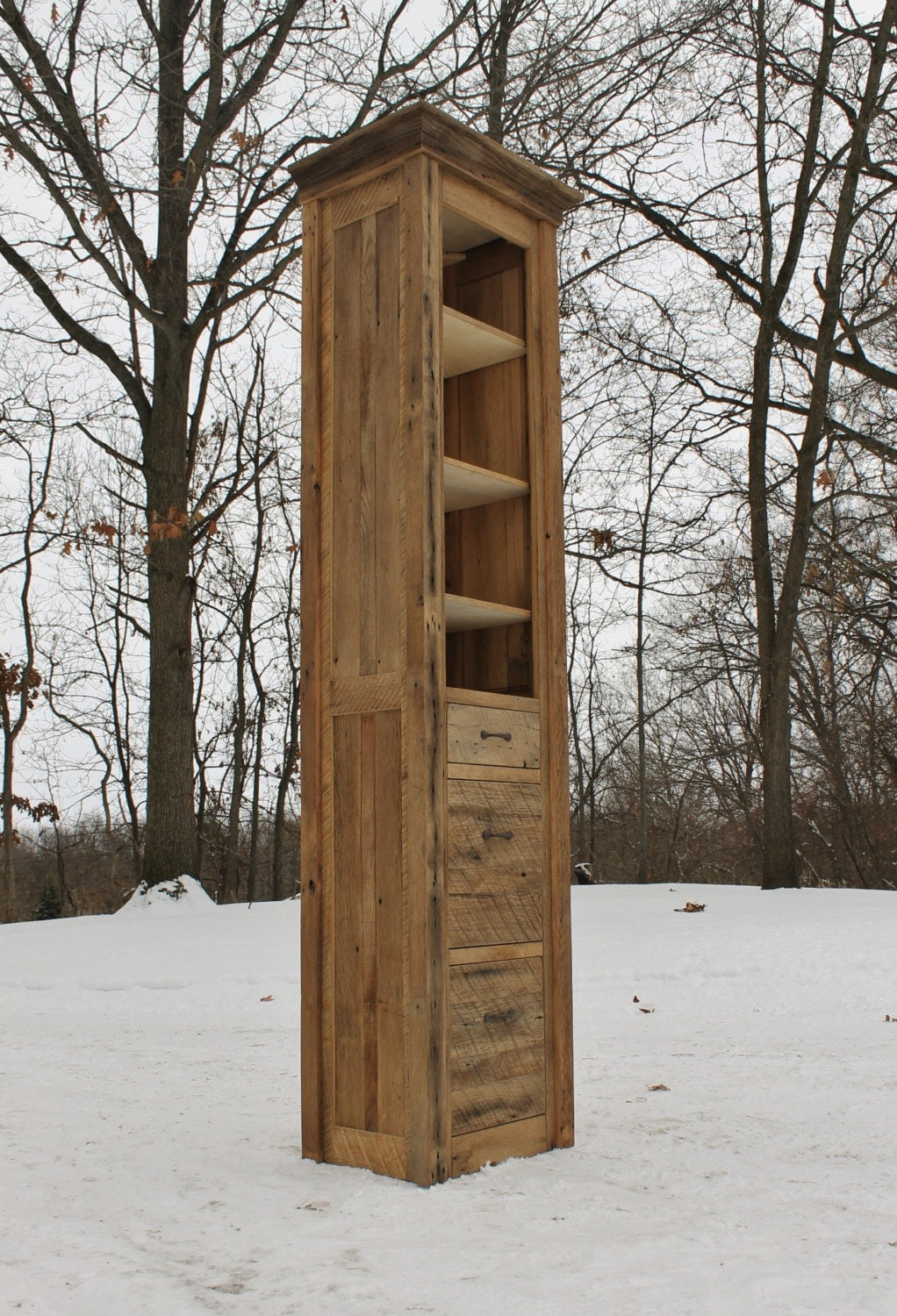Rustic Linen Cabinet Reclaimed Barn Wood Unfinished 8985 intended for 24" Wide Reclaimed Pine Linen Cabinet Wash Finish Left Opening