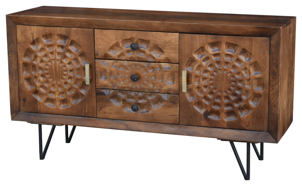 Salta Recycled Mango Wood Bathroom Linen Cabinet With 2 Doors/3 Drawers ... regarding Beyond the basics: exploring the functionality and beauty of 2-door cabinetry