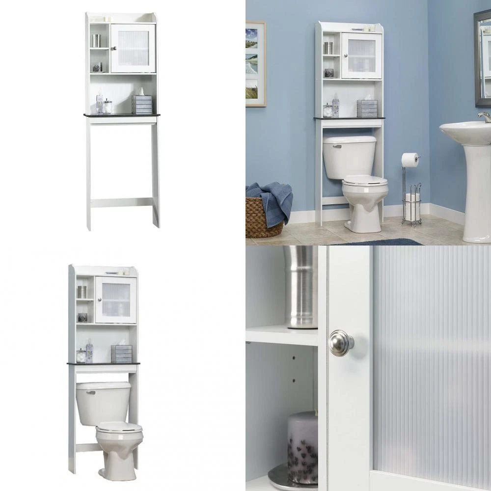 Sauder Caraway Bathroom Floor Cabinet Soft White | Cabinets Matttroy with Sauder Caraway Engineered Wood Etagere In Soft White