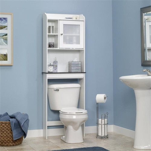 Sauder Caraway Engineered Wood Etagere In Soft White | Ebay inside Sauder Caraway Engineered Wood Etagere In Soft White