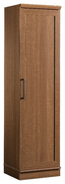 Sauder Homeplus Engineered Wood Single Door Pantry In Salt Oak Finish ... within How to properly maintain your Raven Oak finish pantry cabinet for long-lasting use