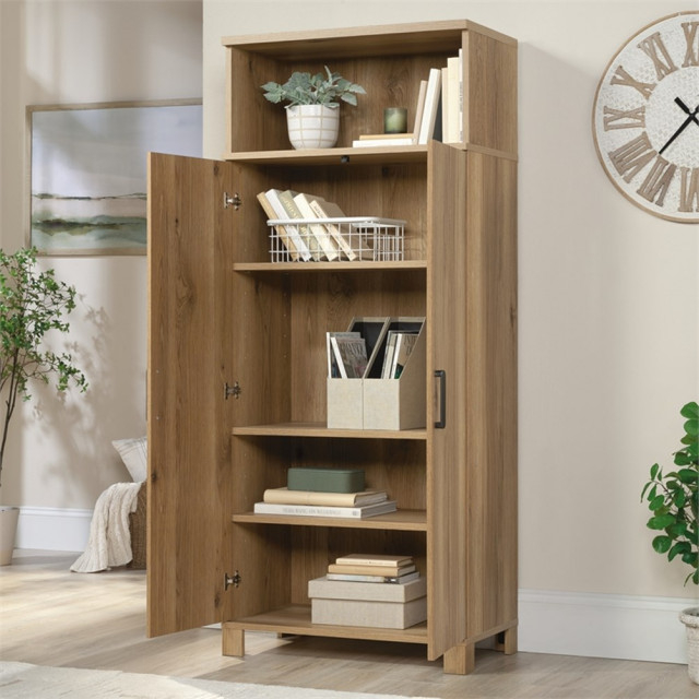 Sauder Rosedale Ranch Farmhouse Engineered Wood Storage Cabinet In ... pertaining to The Appeal of Sauder Hillmont Farm Storage Cabinet in Timber Oak for Modern Living