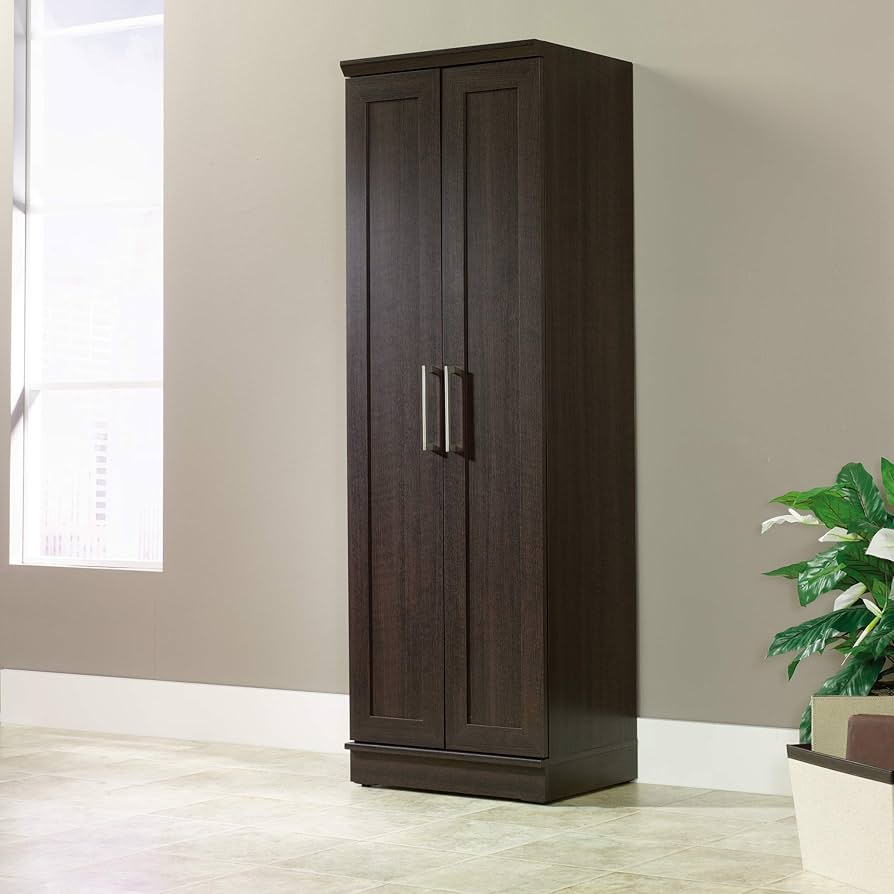 Sauder Storage Cabinets With Doors inside How to properly maintain your Raven Oak finish pantry cabinet for long-lasting use