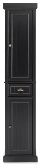 Seaside Tall Linen Cabinet Distressed - Transitional - Bathroom ... inside Transforming Your Space with Seaside Tall Linen Cabinet Distressed Black