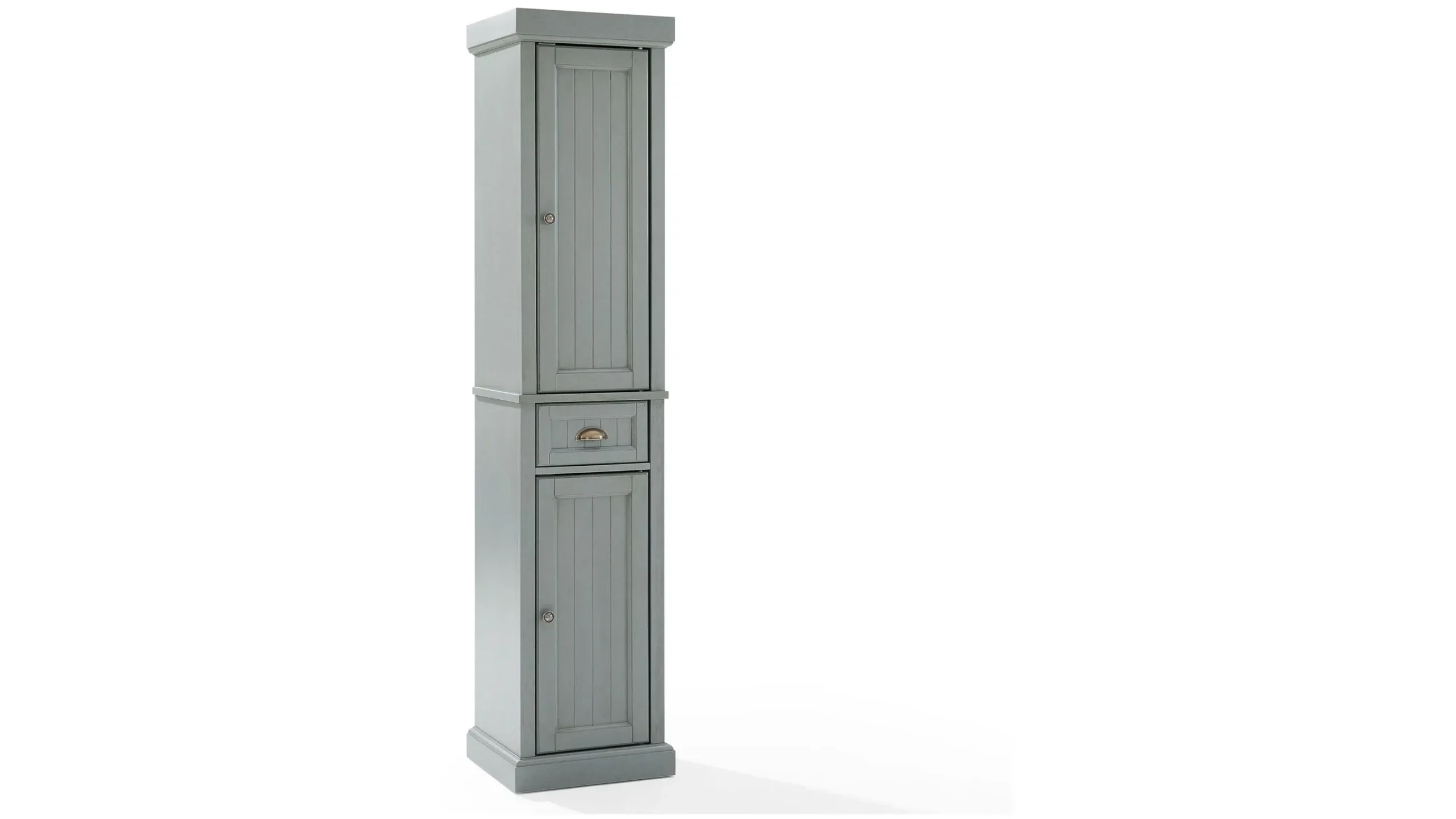Seaside Tall Linen Cabinet | Raymour & Flanigan with regard to Transforming Your Space with Seaside Tall Linen Cabinet Distressed Black