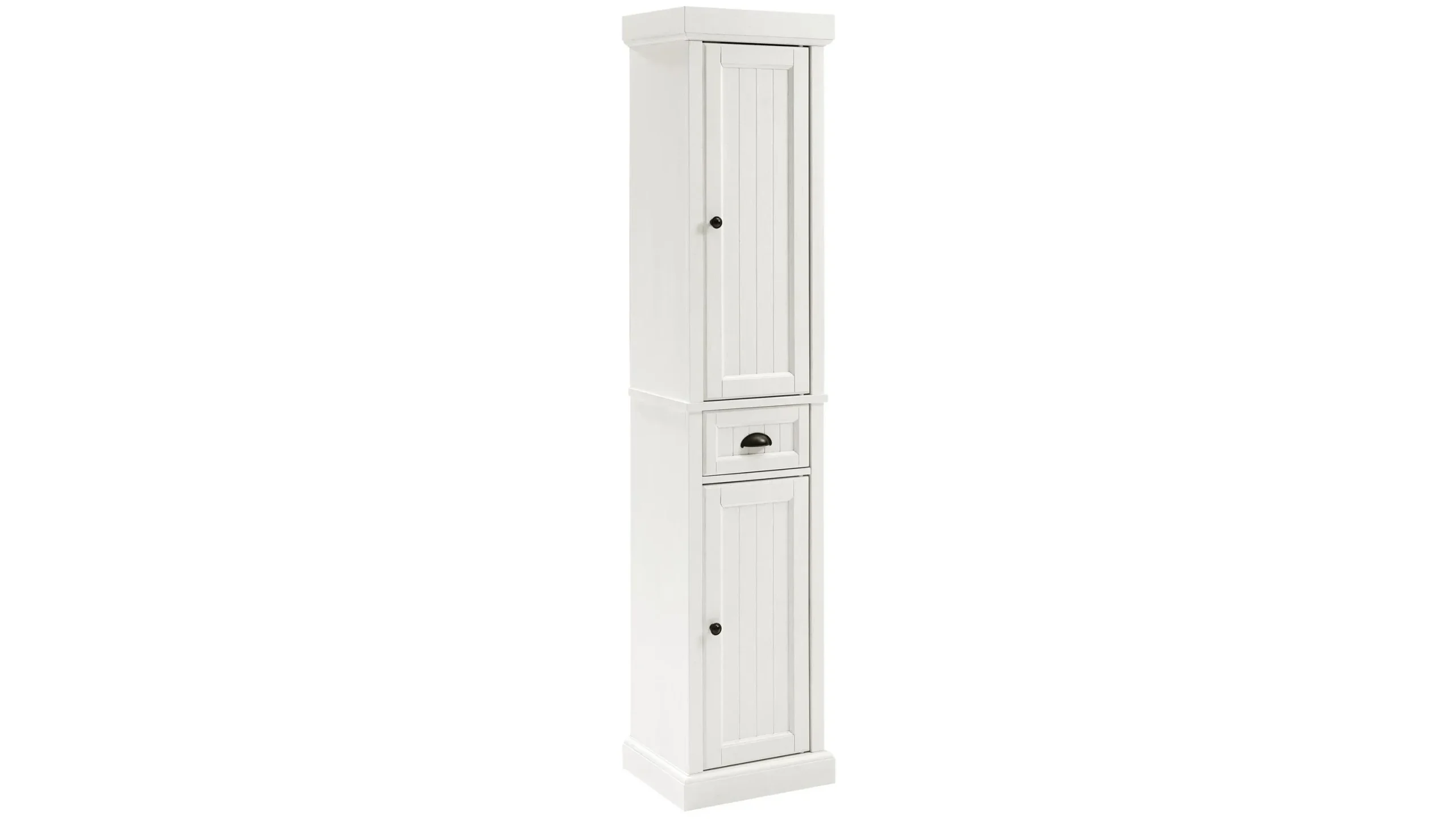 Seaside Tall Linen Cabinet | Raymour & Flanigan within Seaside Tall Linen Cabinet Distressed Black