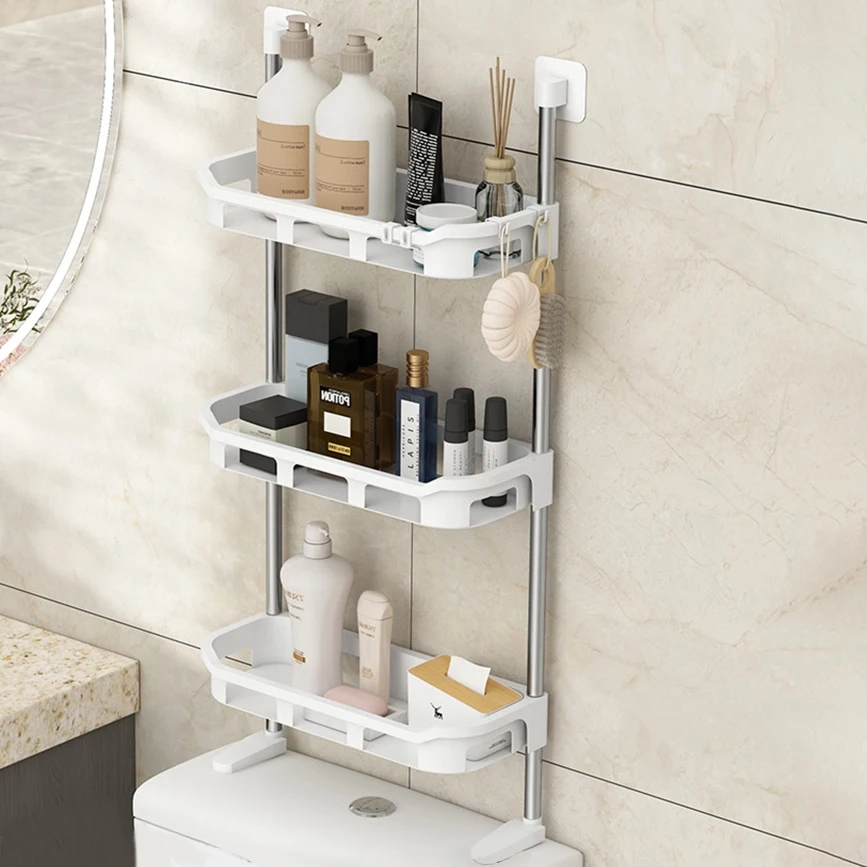 Shelf Above The Toilet Tank,Toilet Rack,Punch-Free Multi-Functional ... with regard to One Shelf Over The Toilet Tank White Rattan Plastic Bathroom Space Save