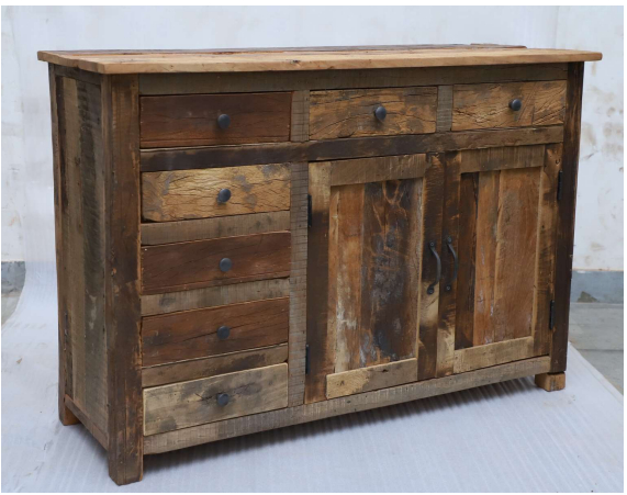 Sideboard Buffet Cabinet Solid Reclaimed Wood Coffee Bar Cabinet ... for Solid Recycled Fir Side Cabinet