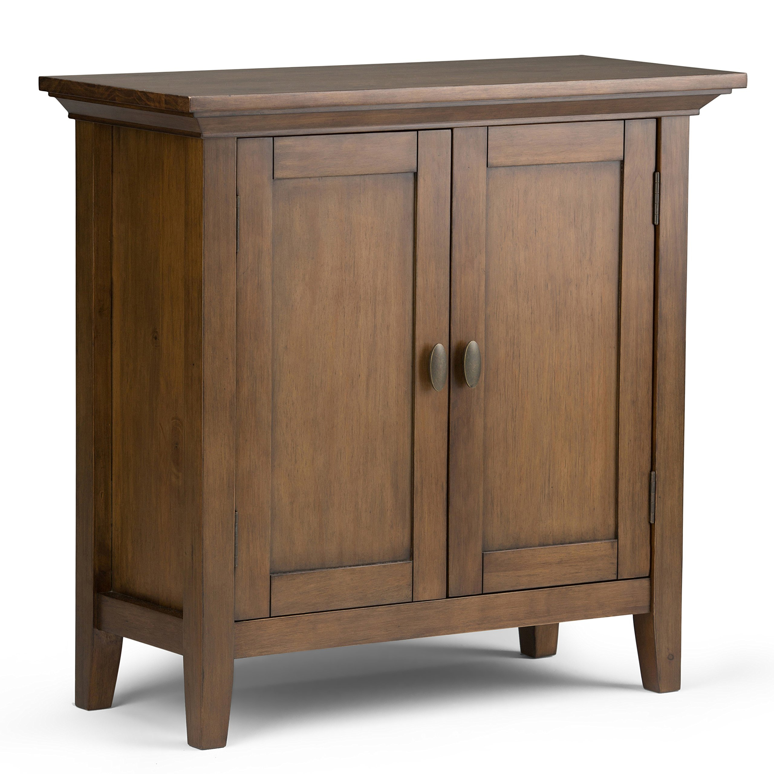 Simplihome Redmond Solid Wood 32 Inch Wide Rustic Low Storage Cabinet ... inside Choosing the right 32 inch wood 2 door bathroom corner cabinet for your home
