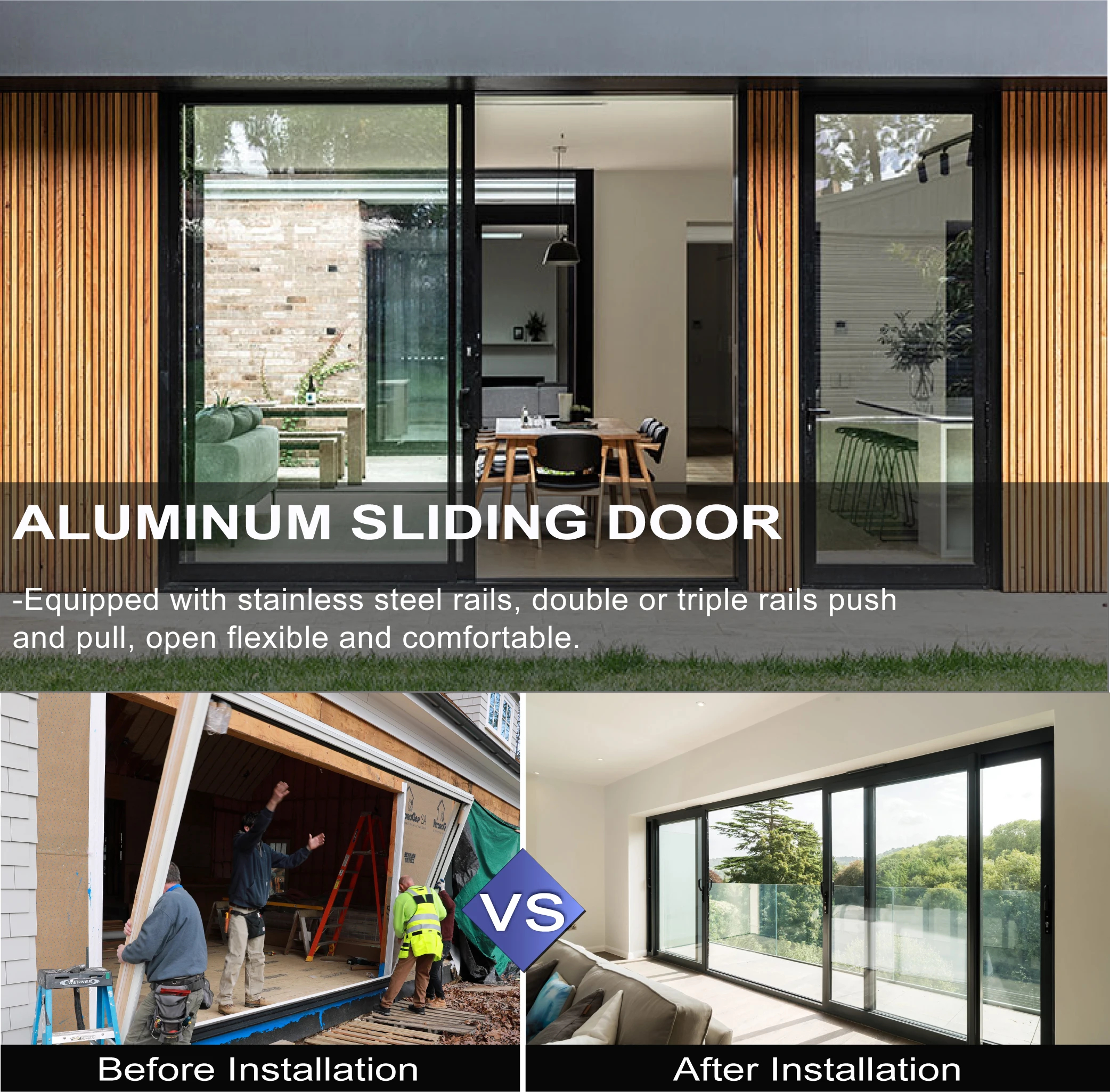 Soundproofed Thermally Breaks Lifting Sliding Doors Exterior Patio ... intended for Design Principles and Functional Benefits of Aeri Square Sliding Doors in Dual-Shelf Aluminum Frameworks