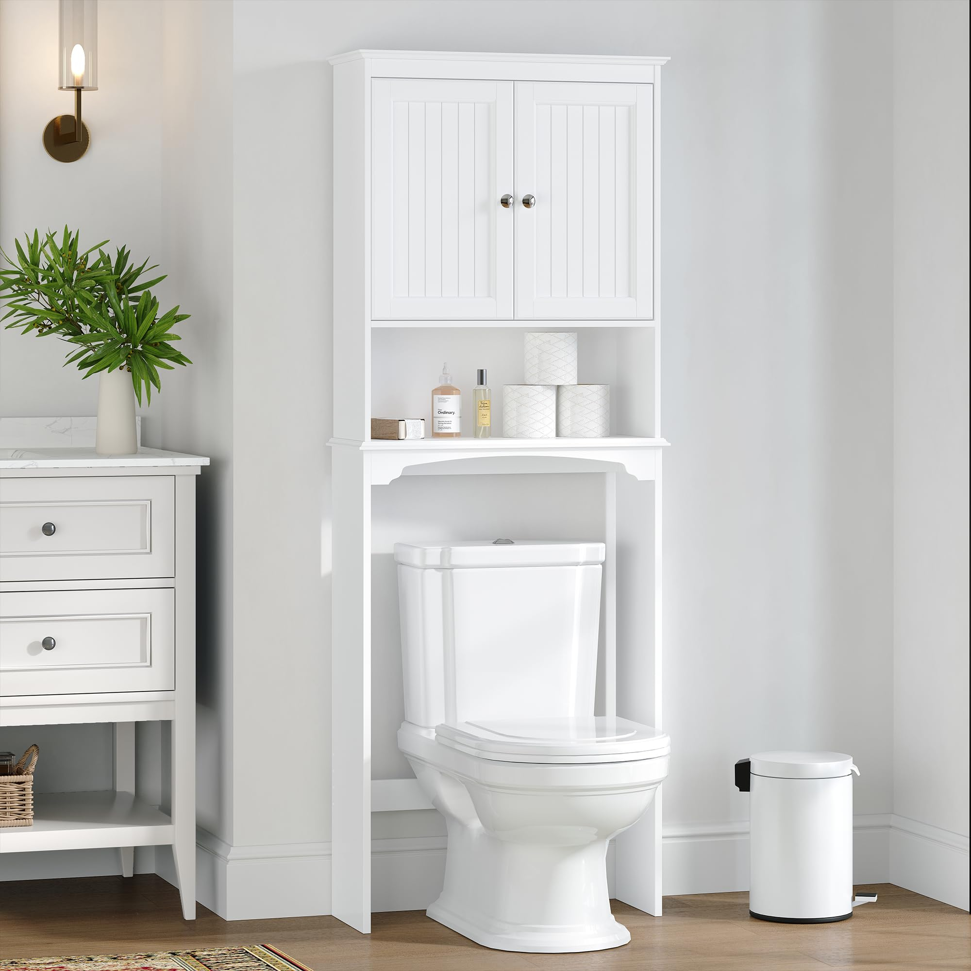 Spirich Over The Toilet Storage Cabinet, Bathroom Shelf Over Toilet ... within Exploring the Durability and Aesthetics of Engineered Wood Bathroom Furniture