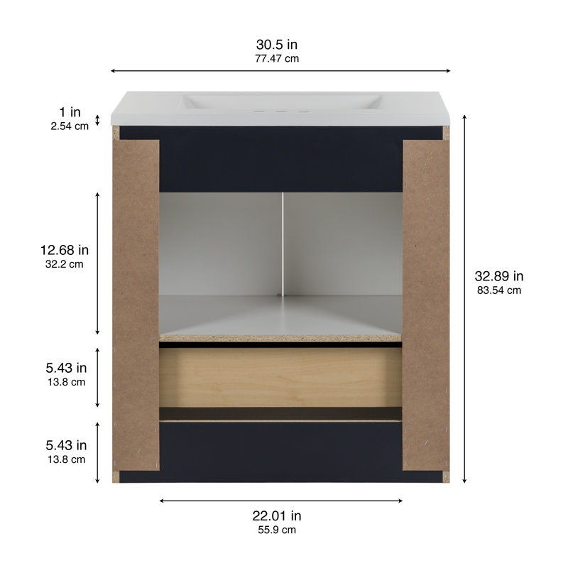 Spring Mill Cabinets Emlyn 30" Single Bathroom Vanity With 2-Door ... intended for Smartfold 30" Single Sink Vanity Cabinet