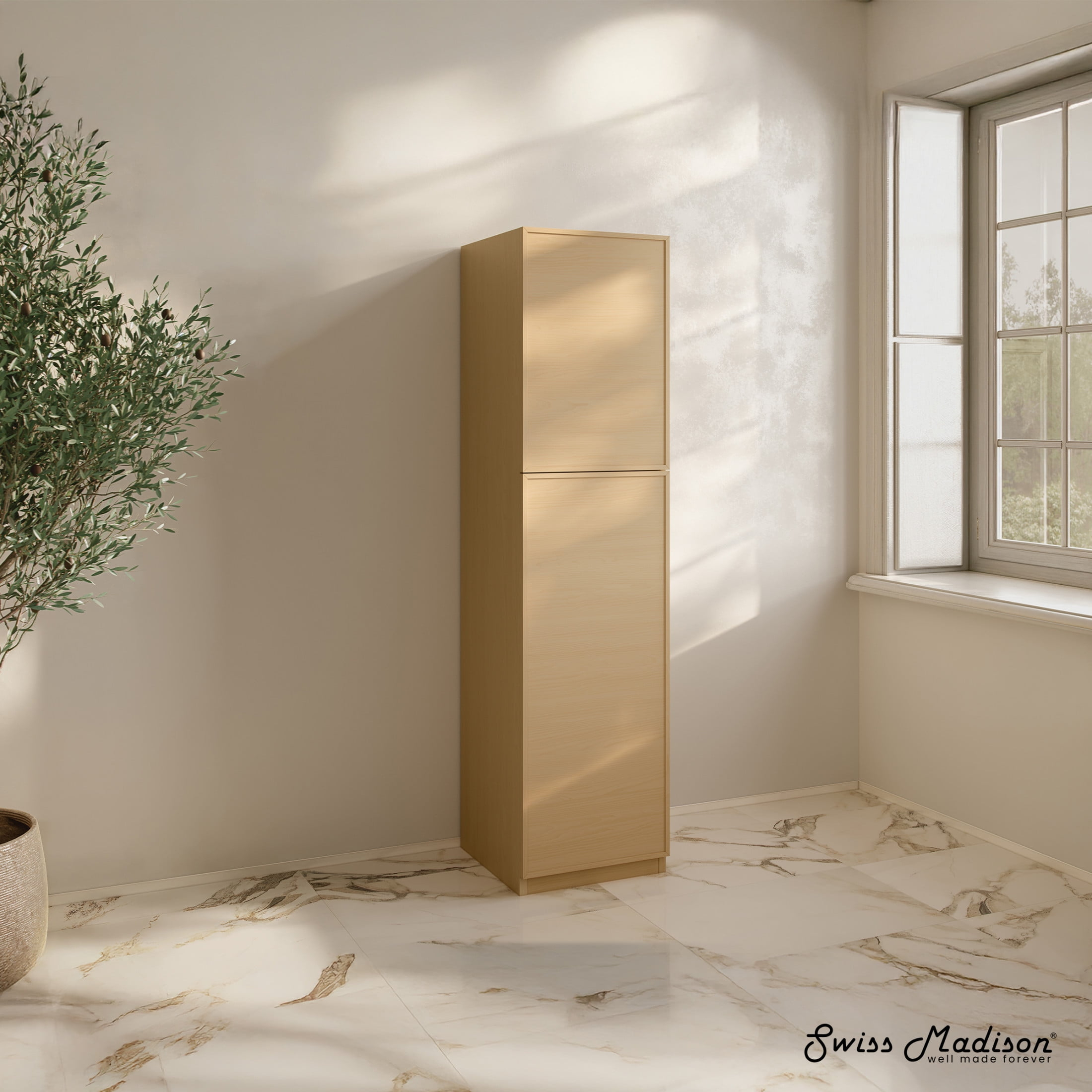 St. Tropez 15 X 15 X 60 Freestanding Linen Cabinet In Natural Oak ... for St. Tropez 15X15X60 Freestanding Linen Cabinet, Natural Oak