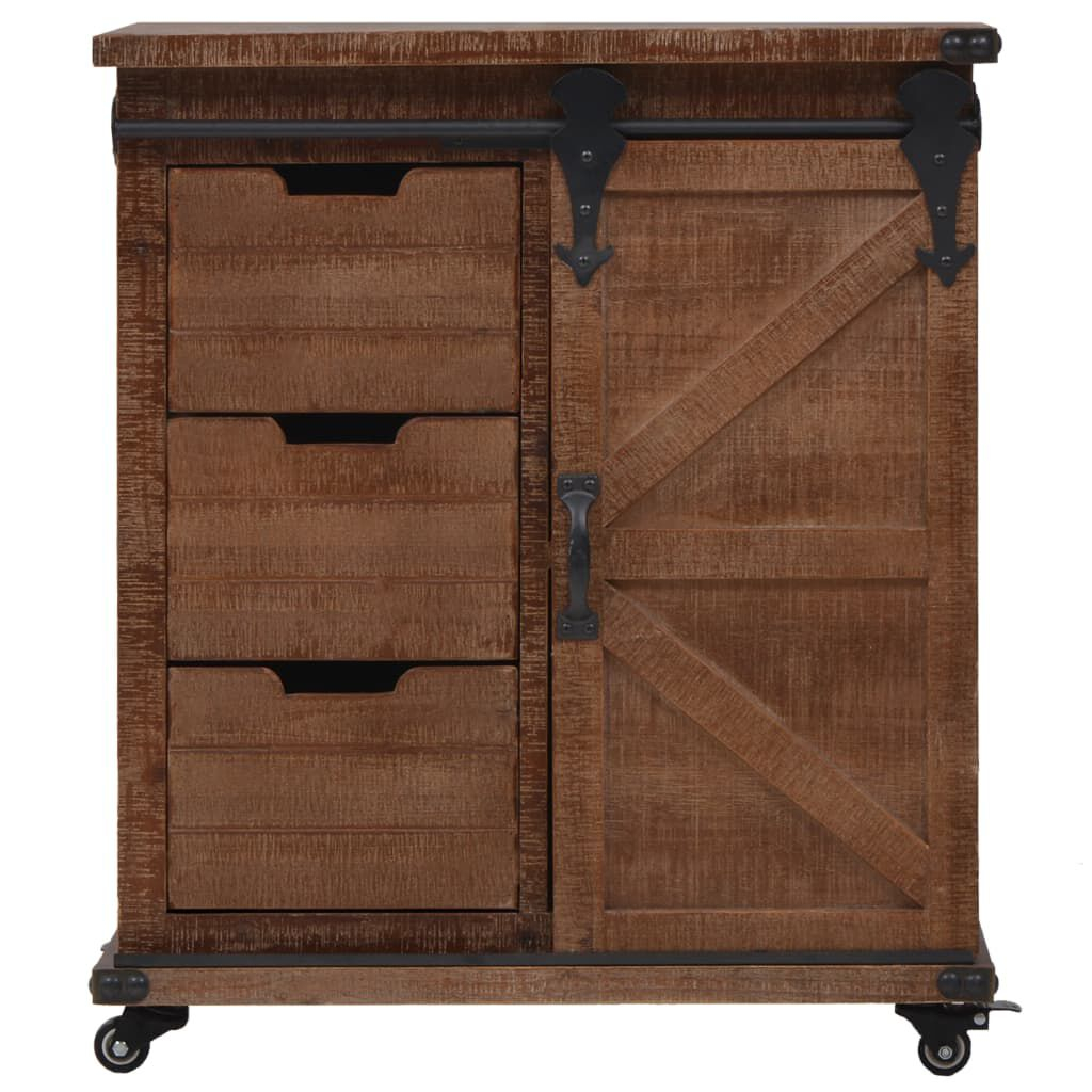 Storage Cabinet Solid Fir Wood 64X33.5X75 Cm Brown - Solarimpulse-Store.com in Solid Recycled Fir Side Cabinet