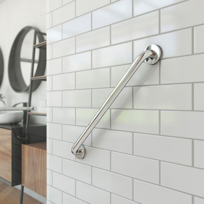 Straight Grab Bar inside Elegancia 35" Wide Straight Grab Bar For Bathrooms