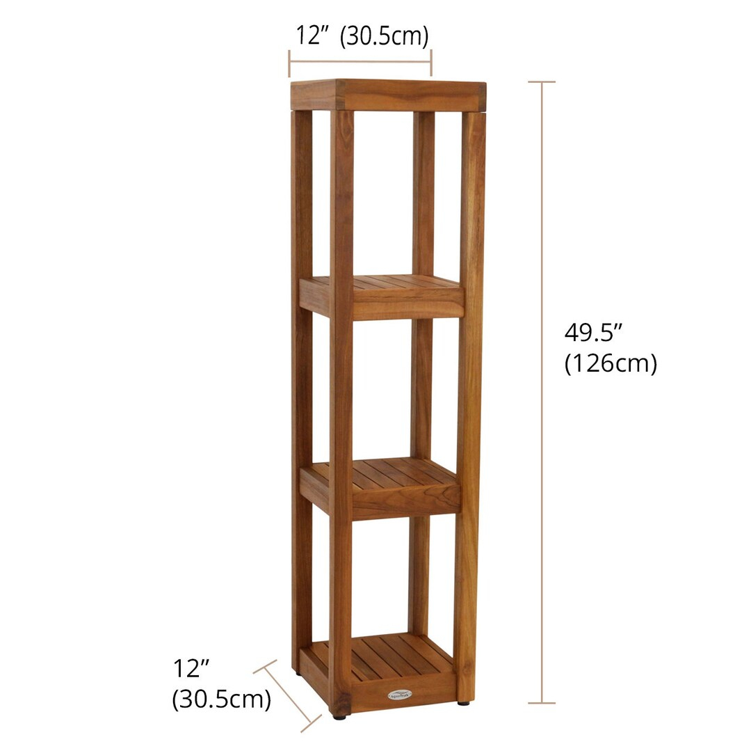 Sulaâ„¢ Four-Tier Square Teak Bath Stand - Etsy pertaining to Comparing the Original Sula Square Three-Tier Bath Stand with Traditional Bathroom Solutions
