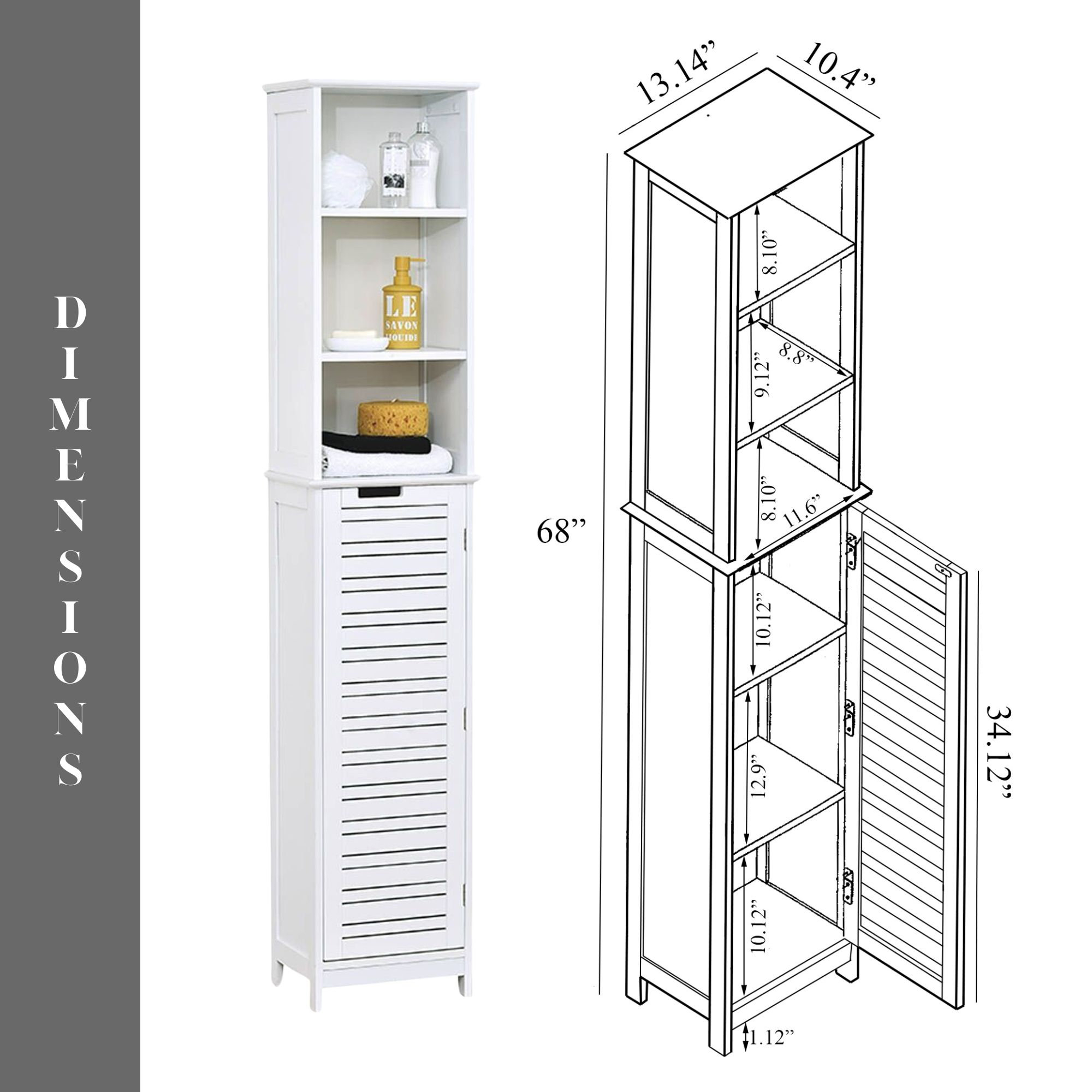 Tall Bathroom Storage Cabinet, Slim Linen Cabinet For Bathroom ... with regard to Tall Bathroom Storage Cabinet, Slim Linen Cabinet For Bathroom Organization, Elements