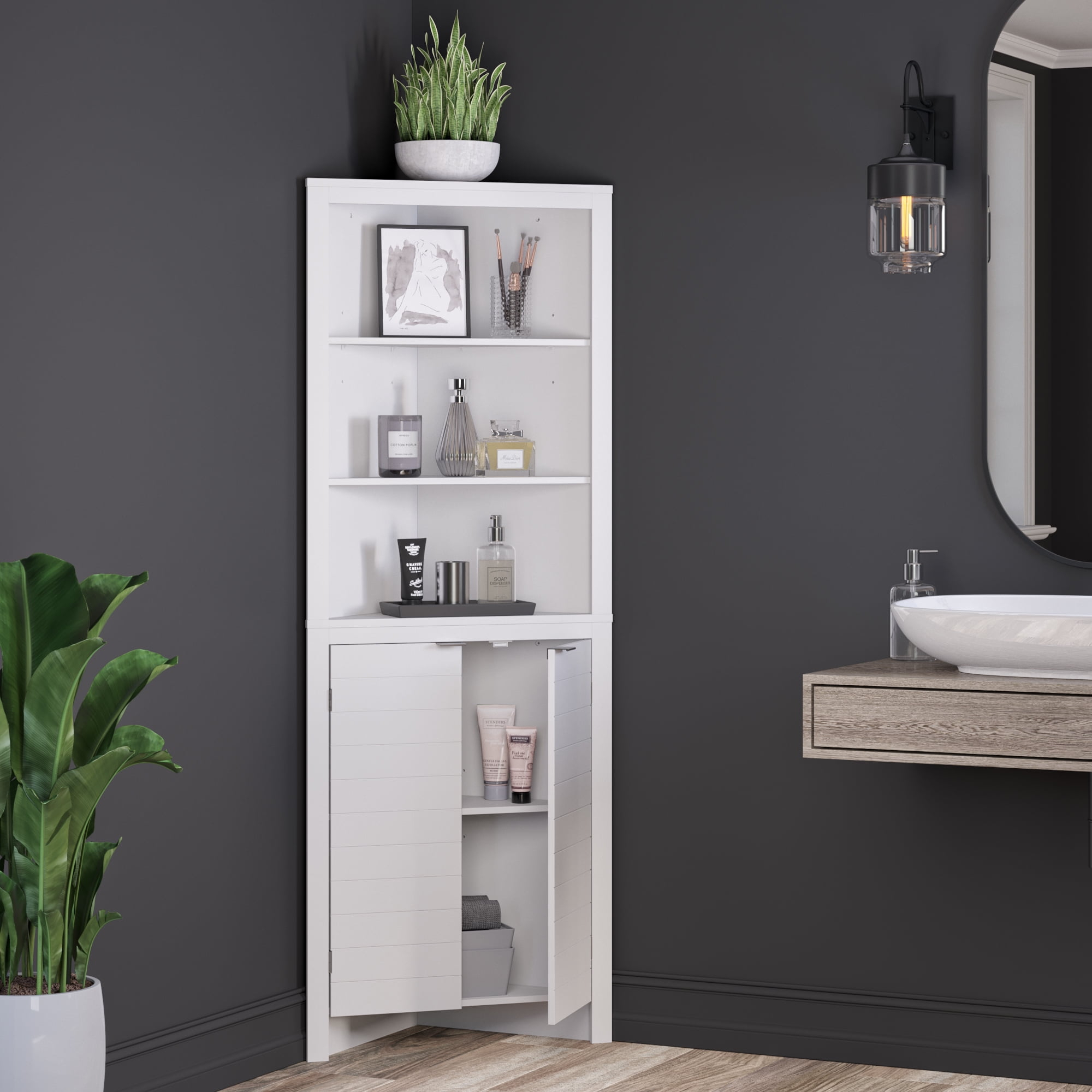 Tall Corner Bathroom Cabinet White – Semis Online with How Vestal Tall Corner Cabinets Can Transform Your Storage Solutions