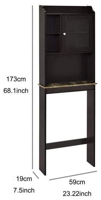 Tateus Over Toilet Bathroom Organizer Storage Cabinet,Espresso - Modern ... with How to Choose the Right Over Toilet Organizer for Your Bathroom Layout