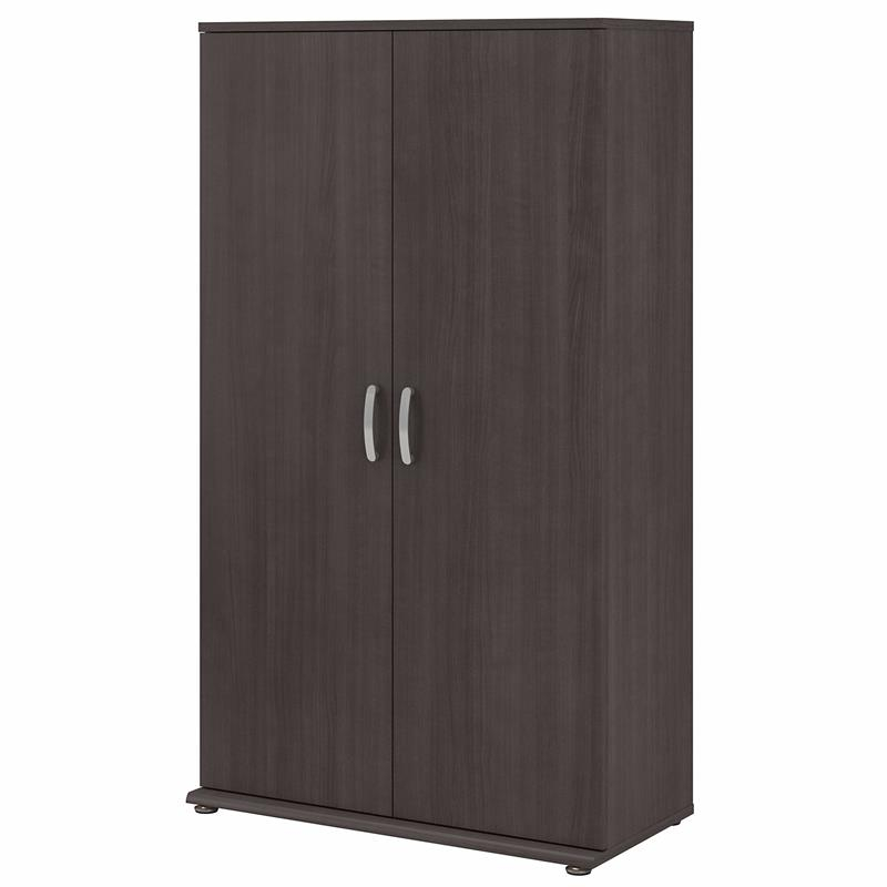Universal Tall Linen Cabinet With Doors In Storm Gray - Engineered Wood ... within Universal Tall Linen Cabinet