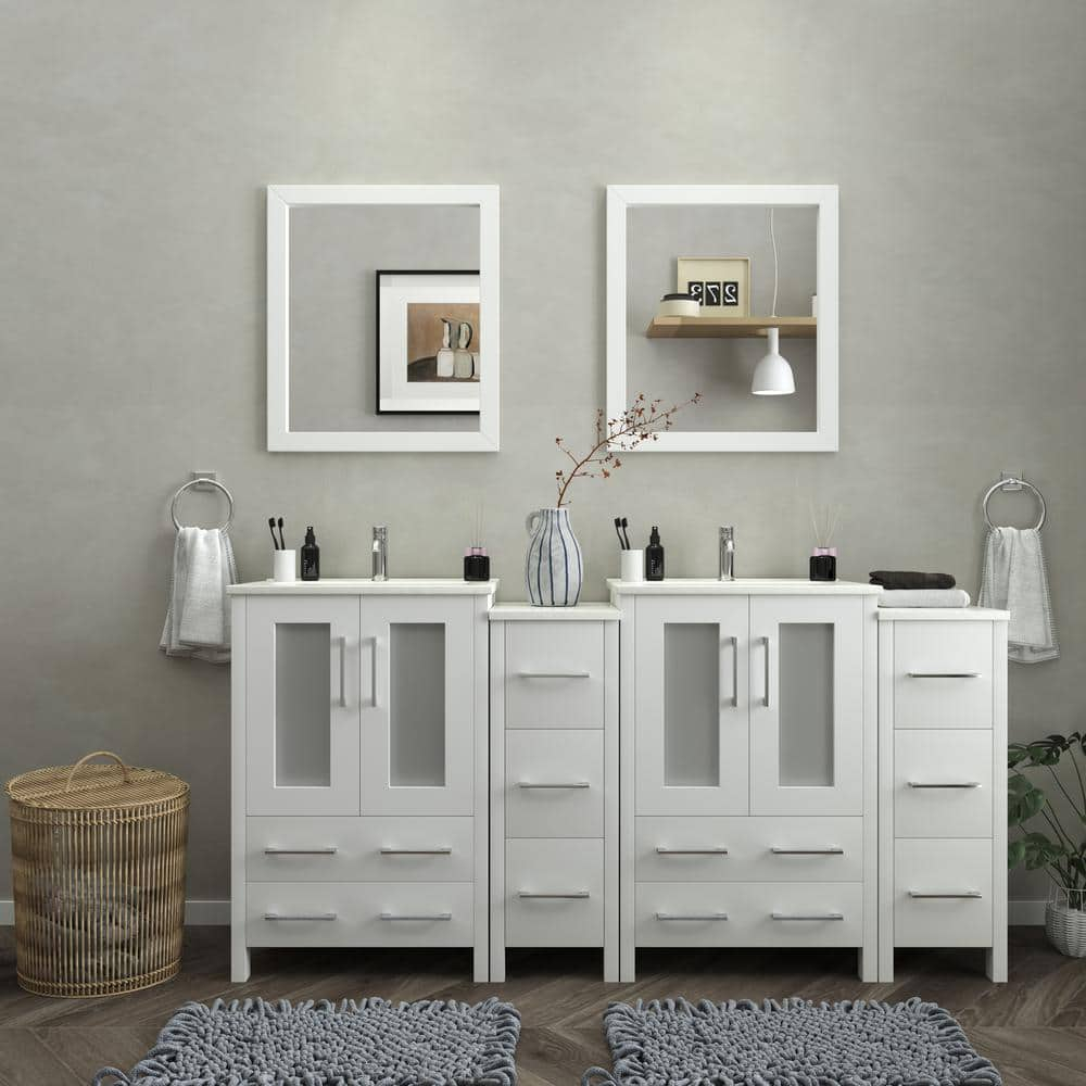 Vanity Art Brescia 72 In. W X 18.1 In. D X 35.8 In. H Double Basin ... with How to style your 12 inch white vanity cabinet for maximum impact