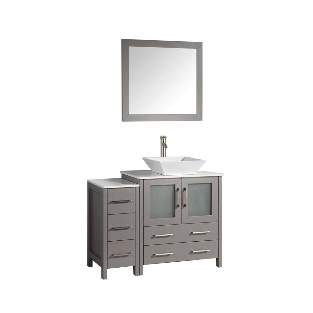 Vanity Art Ravenna 42 In. W Bathroom Vanity In Grey With Single Basin ... throughout Exploring the Cultural Significance of Gray Vanity Cabinets in Modern Homes