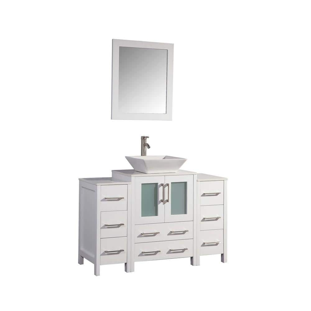 Vanity Art Ravenna 48 In. W Bathroom Vanity In White With Single Basin ... for The Psychology of Choosing a White Vanity Cabinet for Your Bedroom Space