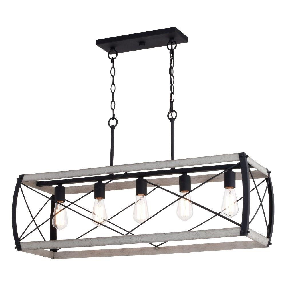 Vaxcel - H0263 - Montclare 5-Light Linear Chandelier In Farmhouse And ... inside 5 Light Linear Chandelier In Modern Style-16 Inches Tall And 4 Inches