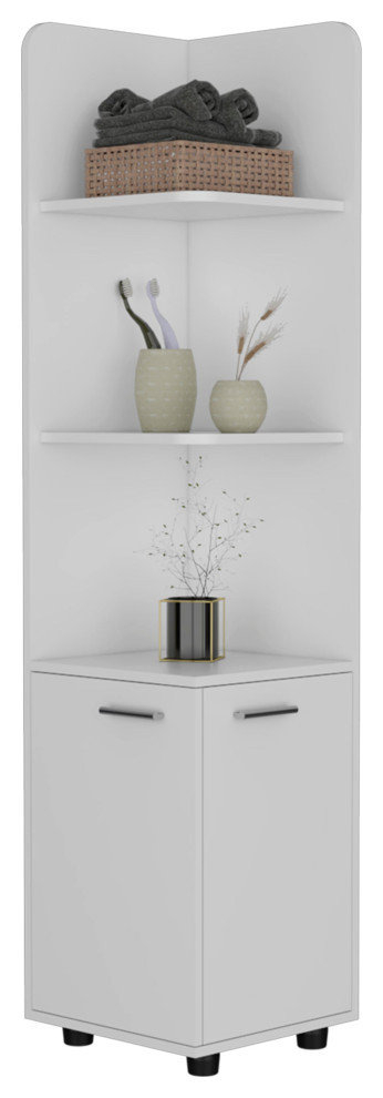 Vestal Tall Corner Cabinet, White - Transitional - Bathroom Cabinets ... in How Vestal Tall Corner Cabinets Can Transform Your Storage Solutions