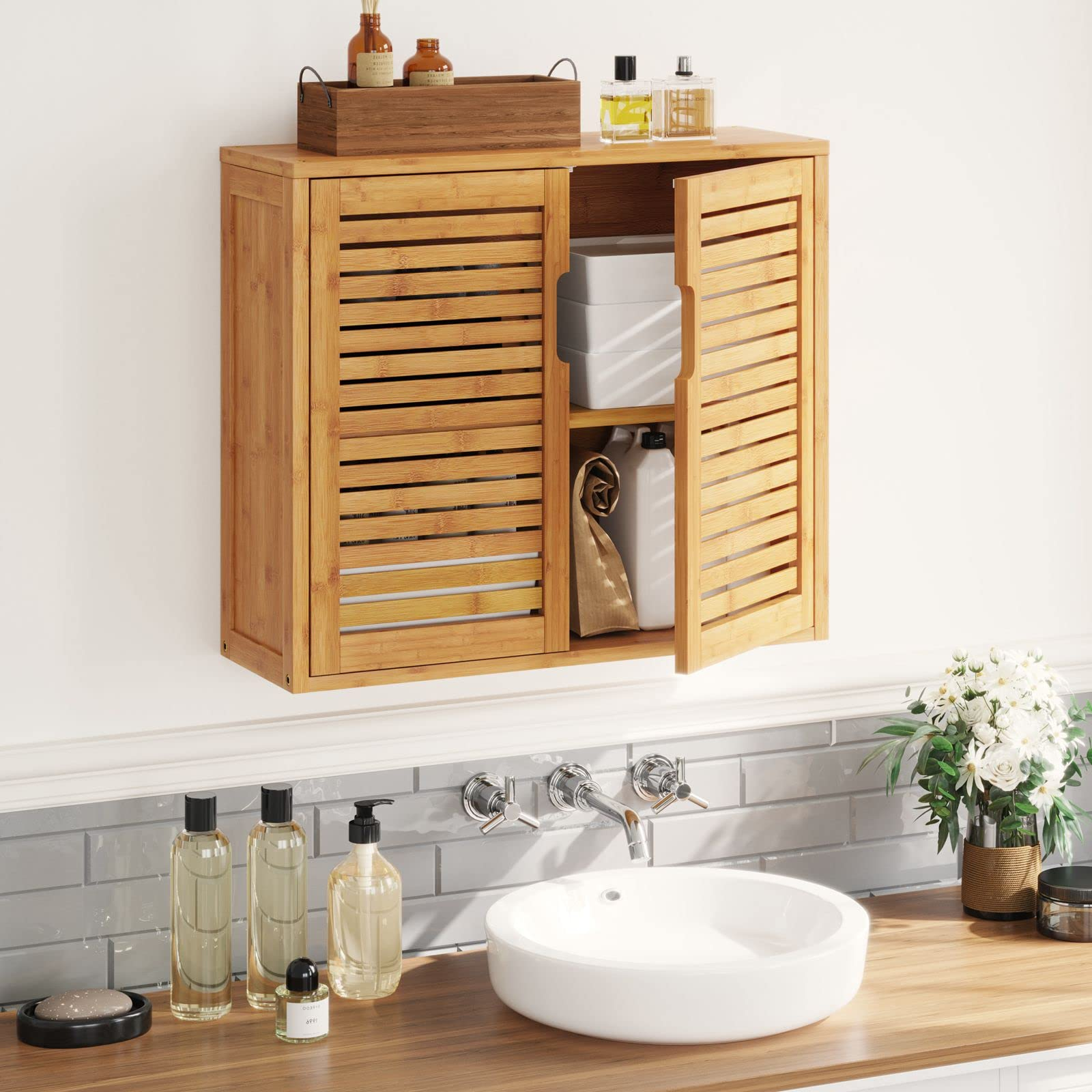Viagdo Wall Cabinet Bathroom Storage Cabinet Wall Mounted With ... pertaining to Choosing the Right Dune Wall Mounted Bathroom Medicine Cabinet for Your Space