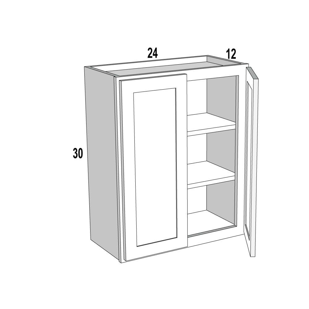 W2430 - Honey Shaker - 30" High Double Door Wall Cabinet - 24"W X 30"H ... inside Optional Surface Mount Kit For Slim Line Cabinets., Msk-2430-Sl