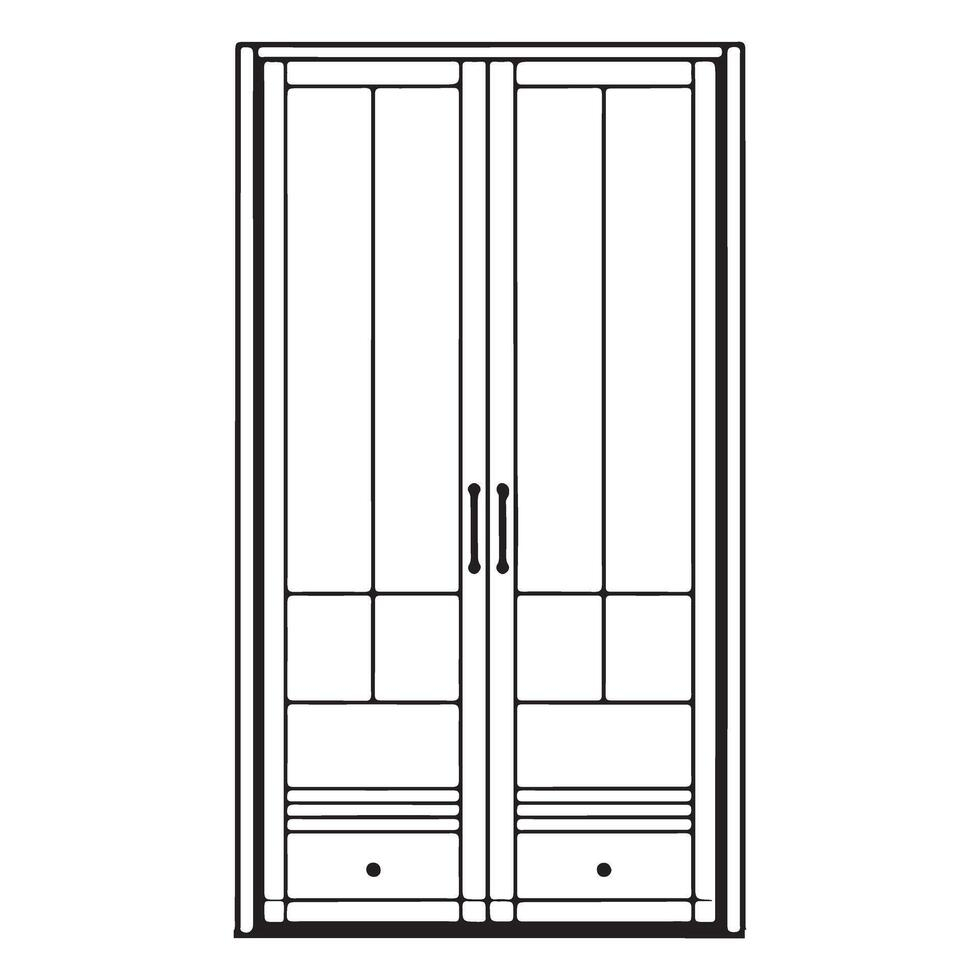Wardrobe Cabinet Silhouette Interior Decor 58402708 Vector Art At Vecteezy within Preserving Tradition While Innovating in Aria Linen Cabinet Production