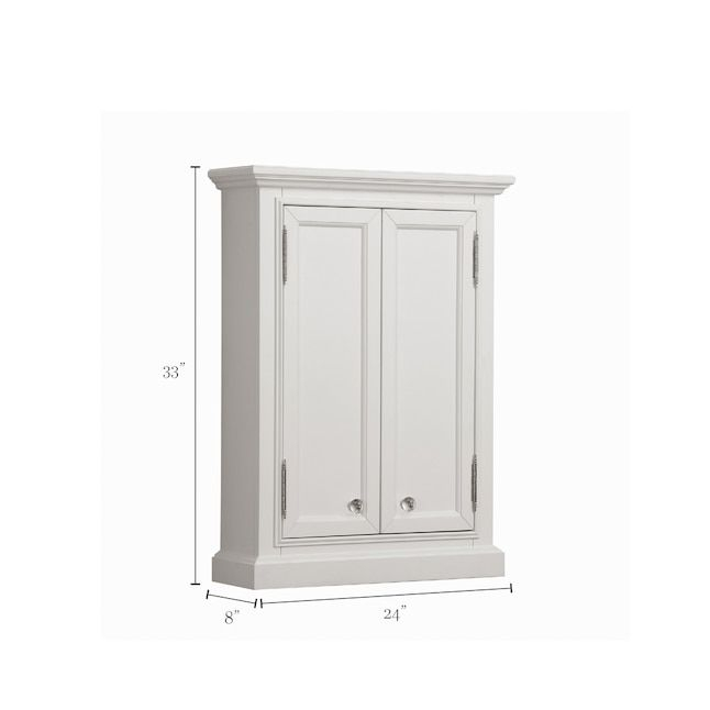 Water Creation Derby 24-In X 33-In X 8-In White Bathroom Wall Cabinet ... throughout How The Derby Collection Linen Cabinet Enhances Household Organization