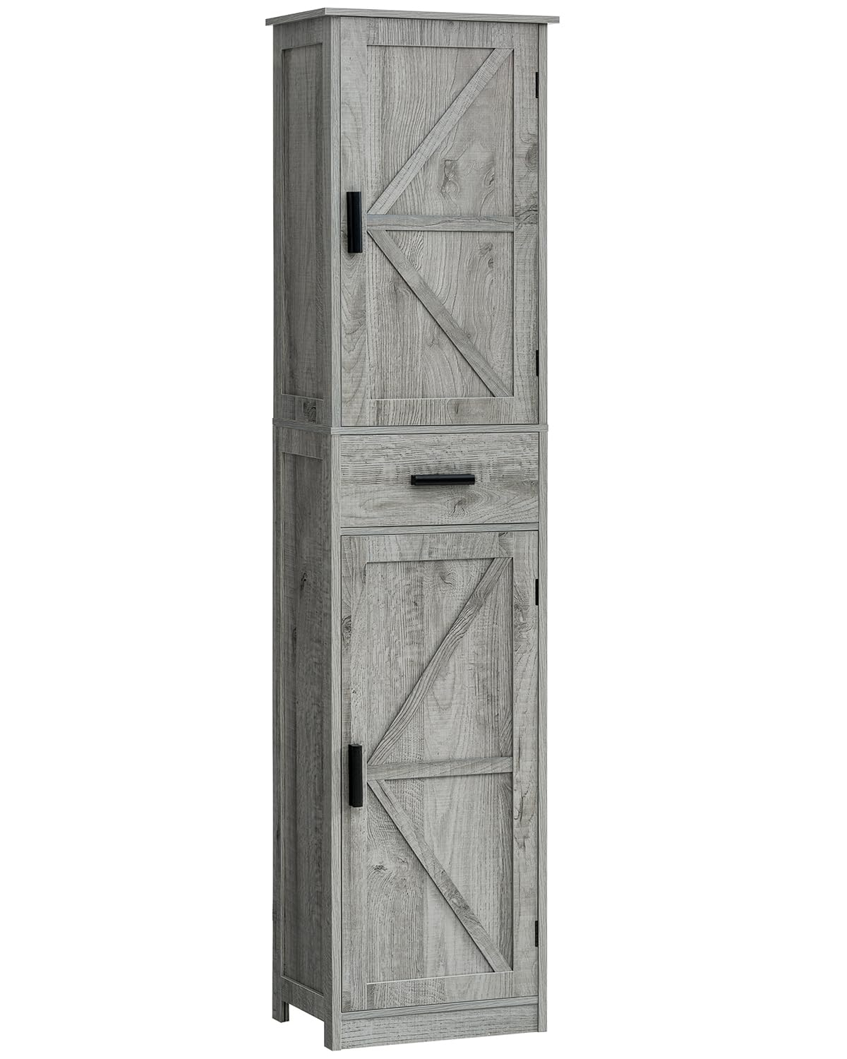 Weenfon Tall Bathroom Cabinet With 6 Shelves, Narrow Cabinet With 2 ... with regard to 62" Tall Wood 1-Door Bath Cabinet, Grey, Drawers And Adjustable Shelf